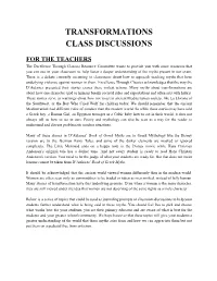 Transformations Class Discussions