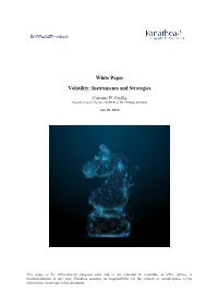 White Paper Volatility: Instruments and Strategies