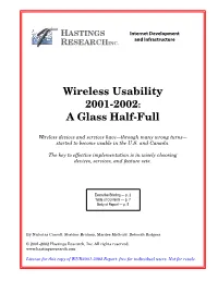 Wireless Usability Report 2001