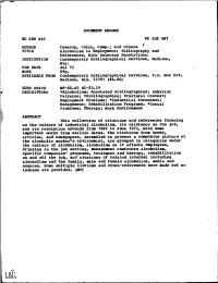 Alcoholism in Employment: Bibliography and References, with Selected Annotations