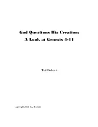God Questions His Creation: a Look at Genesis 4-11