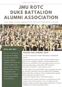 JMU ROTC DUKE BATTALION ALUMNI ASSOCIATION Your Guide to Keep Updated with the Latest JMU ROTC Training