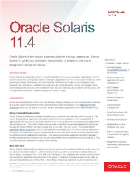 Oracle Solaris 11.4 Data Sheet