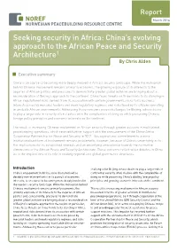 Seeking Security in Africa: China's Evolving Approach to the African