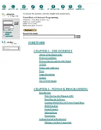 Visual Basic 6.0 Internet Programming:Table of Contents