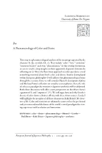 A Phenomenology of Color and Desire