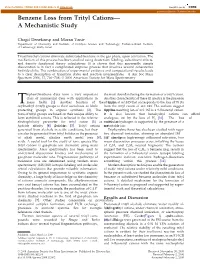 Benzene Loss from Trityl Cations— a Mechanistic Study