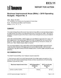 (Bias) – 2019 Operating Budgets - Report No