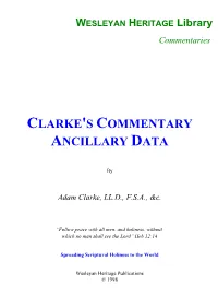 Clarke's Commentary Ancillary Data