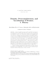 Density, Overcompleteness, and Localization of Frames