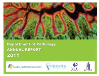 Department of Pathology ANNUAL REPORT 2011 TABLE of CONTENTS