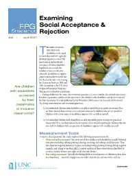 Examining Social Acceptance & Rejection