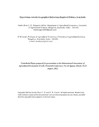Expectations Towards Geographical Indications-Empirical Evidence from India