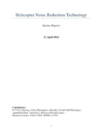 Helicopter Noise Reduction Technology, Status Report