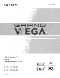 LCD Projection TV HD-TV Operating Instructions