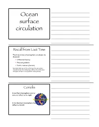 Ocean Surface Circulation