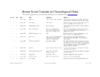 Boone Scout Contents in Chronological Order This Index Was Prepared from the Copies of the Boone Scout Housed in the Seattle Public Library