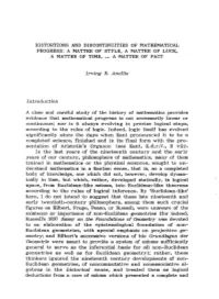 Irving H. Anellis Introduction a Close and Careful Study of the History Of