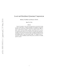 Local and Distributed Quantum Computation