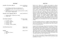 Program Artist Bio