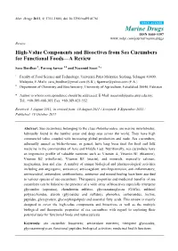 High-Value Components and Bioactives from Sea Cucumbers for Functional Foods—A Review