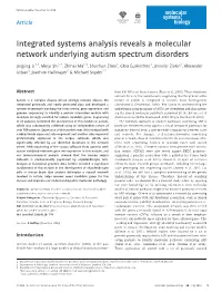 Integrated Systems Analysis Reveals a Molecular Network Underlying Autism Spectrum Disorders