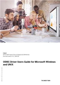 ODBC Driver Users Guide for Microsoft Windows and UNIX Company