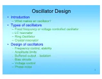 Oscillator Design