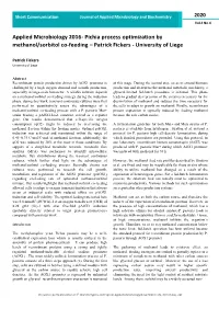 Pichia Process Optimization by Methanol/Sorbitol Co-Feeding – Patrick Fickers - University of Liege