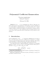 Polynomial Coefficient Enumeration