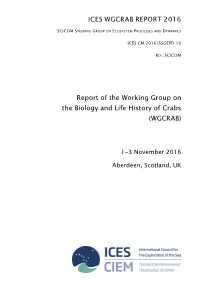 Report of the Working Group on the Biology and Life History of Crabs (WGCRAB)