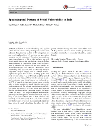 Spatiotemporal Pattern of Social Vulnerability in Italy