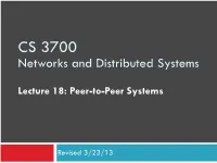 CS 3700 Networks and Distributed Systems