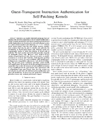 Guest-Transparent Instruction Authentication for Self-Patching Kernels