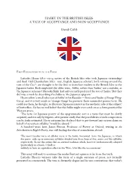 Haiku in the British Isles: a Tale of Acceptance and Non-Acceptance