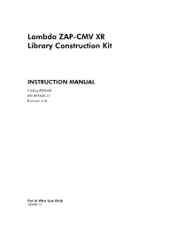 Manual: Lambda ZAP-CMV XR Library Construction