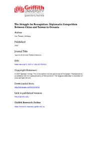 TO APPEAR in the Journal of Chinese Political Science (2007), Volume 12, Number 2, Pages 125-146. the Struggle for Recognition