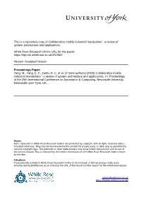Collaborative Mobile Industrial Manipulator : a Review of System Architecture and Applications