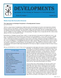 Developments Newsletter of the Society for Research in Child Development
