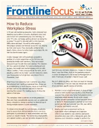 Frontlinefocus February 2015 | Helping and Supporting You to Live Well and Serve Well