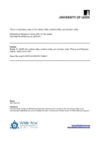 On Ordinal Utility, Cardinal Utility, and Random Utility