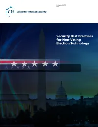Security Best Practices for Non-Voting Election Technology