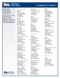 Source Atlantic Company Contacts Sheet