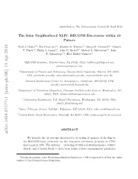 Arxiv:1804.07377V1 [Astro-Ph.SR] 19 Apr 2018