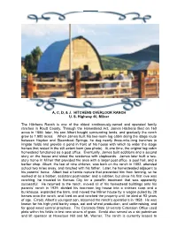 Hitchens Ranch Is One of the Oldest Continuously-Owned and Operated Family Ranches in Routt County