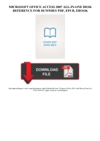 Microsoft Office Access 2007 All-In-One Desk Reference for Dummies Pdf, Epub, Ebook