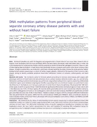 DNA Methylation Patterns from Peripheral Blood Separate Coronary Artery Disease Patients with and Without Heart Failure