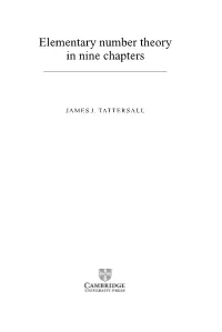 Elementary Number Theory in Nine Chapters