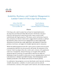 Scalability, Resilience, and Complexity Management in Laminar Control of Ultra-Large Scale Systems