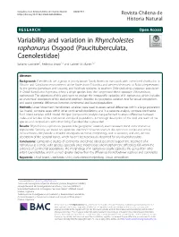 Variability and Variation in Rhyncholestes Raphanurus Osgood (Paucituberculata, Caenolestidae) Baltazar González1, Federico Brook1,2 and Gabriel M